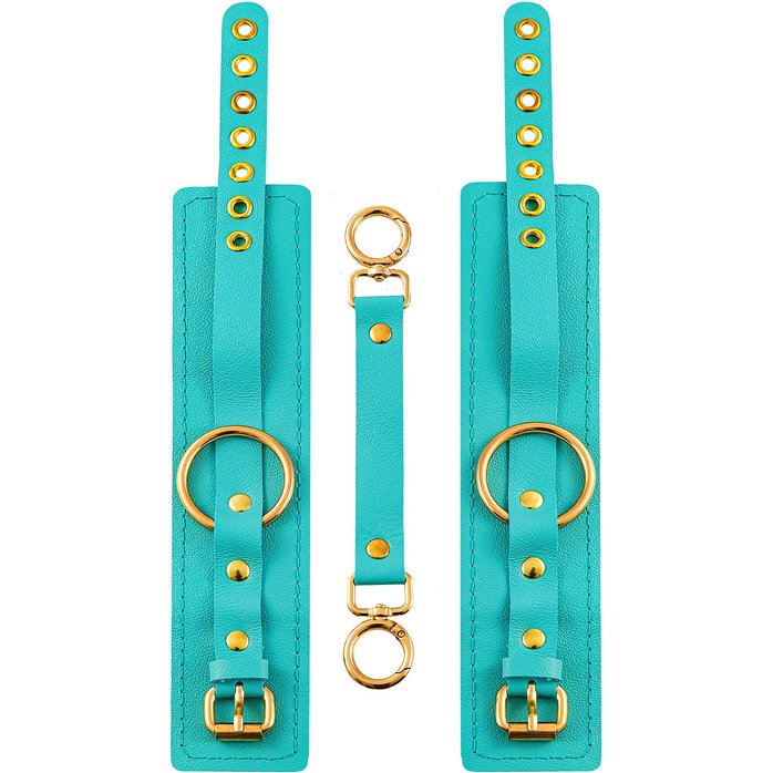 Голубые однослойные кожаные оковы. Фотография 3.