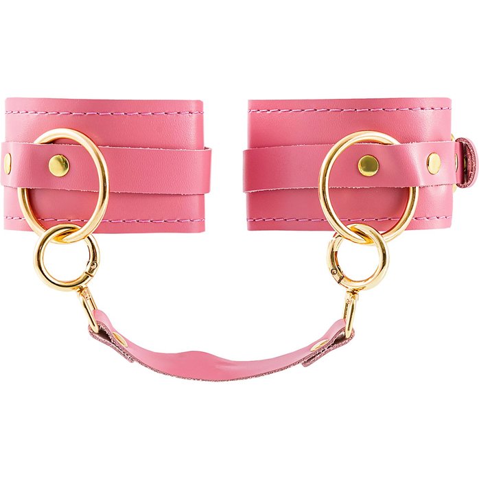 Розовые однослойные кожаные оковы. Фотография 2.