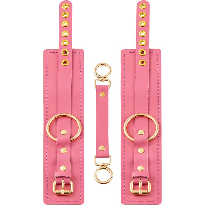 Розовые однослойные кожаные оковы. Фотография 4.