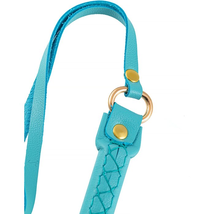 Голубая кожаная плеть - 50 см. Фотография 3.