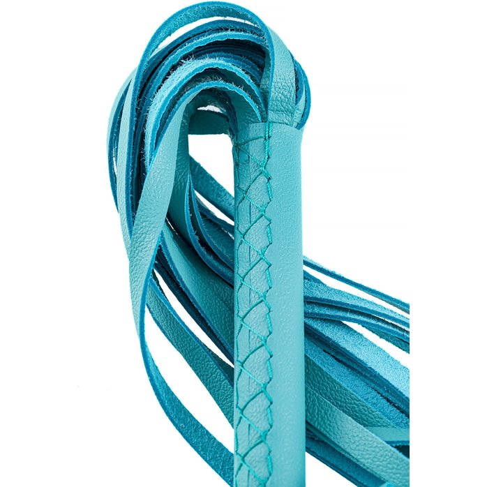 Голубая кожаная плеть - 50 см. Фотография 4.