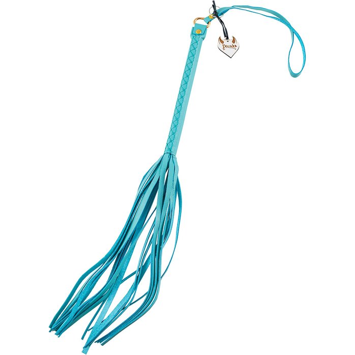 Голубая кожаная плеть - 50 см