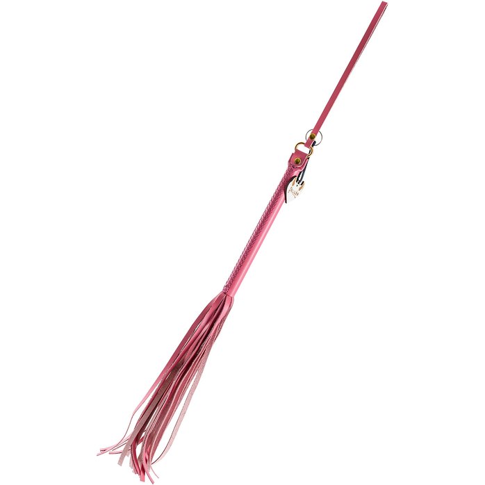 Розовая кожаная плеть - 50 см. Фотография 2.