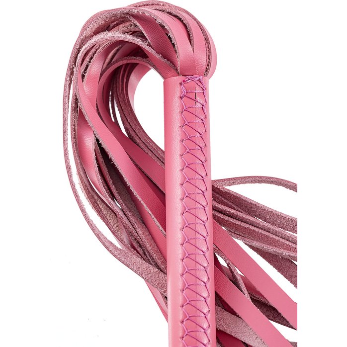 Розовая кожаная плеть - 50 см. Фотография 3.