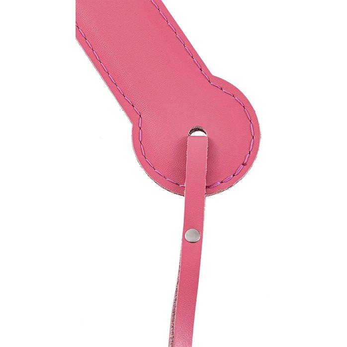Розовый кожаный пэддл - 37 см. Фотография 3.