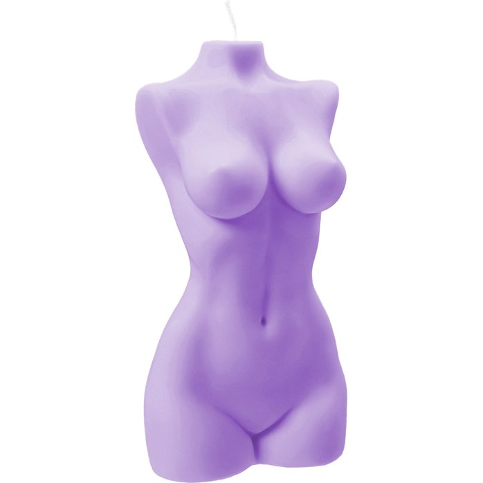 Фиолетовая интерьерная свеча в форме женского торса - 850 гр. Фотография 2.