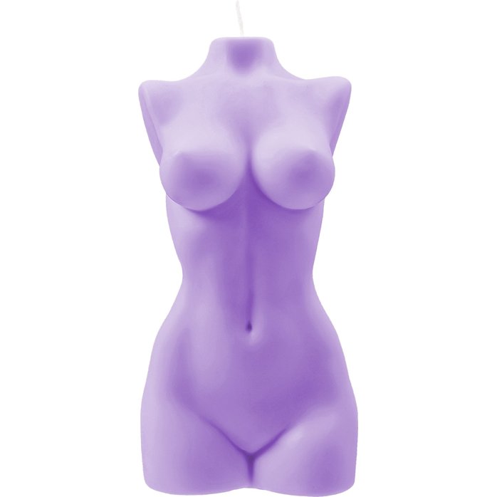 Фиолетовая интерьерная свеча в форме женского торса - 850 гр. Фотография 3.