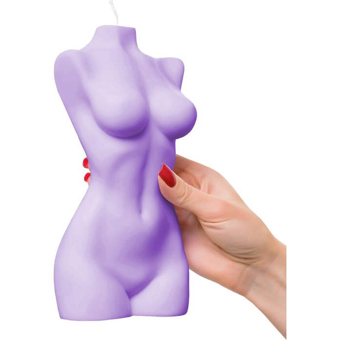 Фиолетовая интерьерная свеча в форме женского торса - 850 гр. Фотография 9.