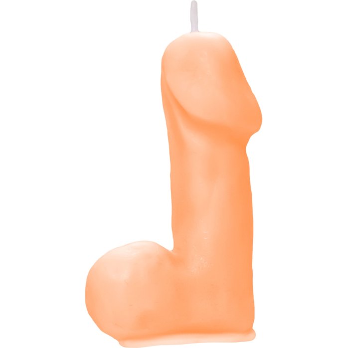 Оранжевая свеча в форме пениса - 47 гр. Фотография 4.