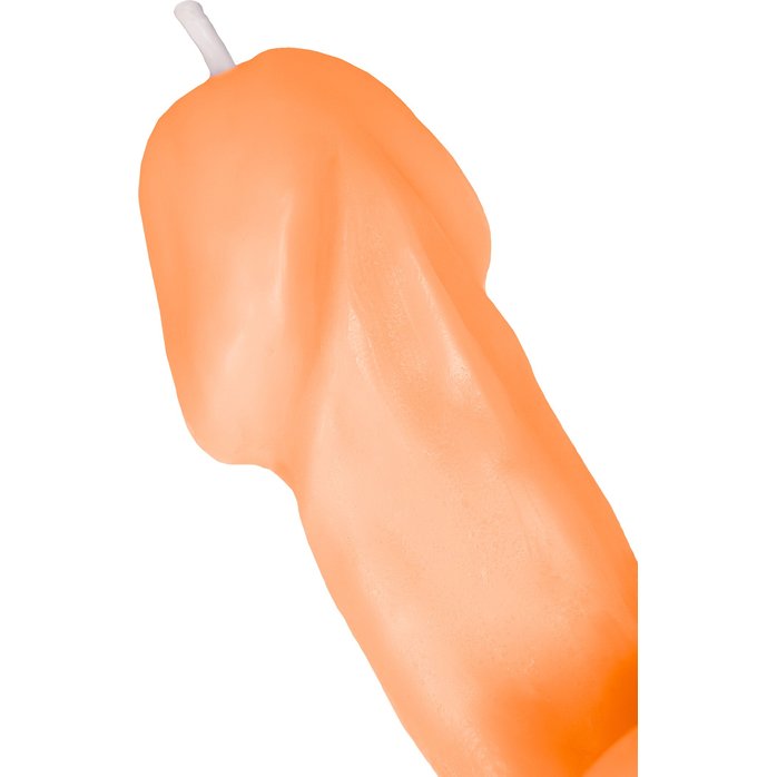 Оранжевая свеча в форме пениса - 47 гр. Фотография 6.