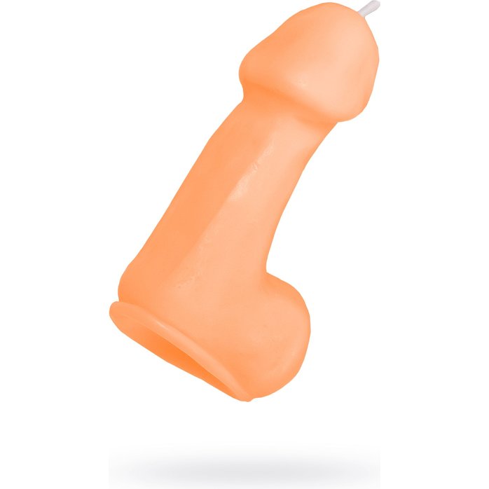 Оранжевая свеча в форме пениса - 47 гр