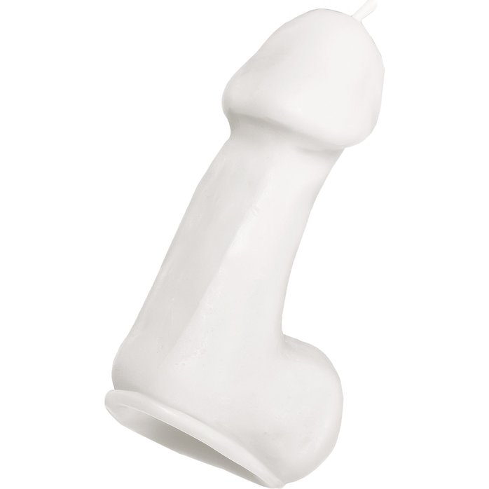 Белая свеча в форме пениса - 47 гр. Фотография 2.