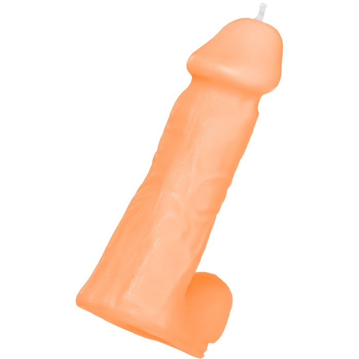 Оранжевая сувенирная свеча «Пенис». Фотография 2.