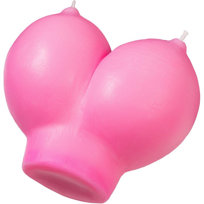 Розовая свеча «Сиськи» - 150 гр. Фотография 4.