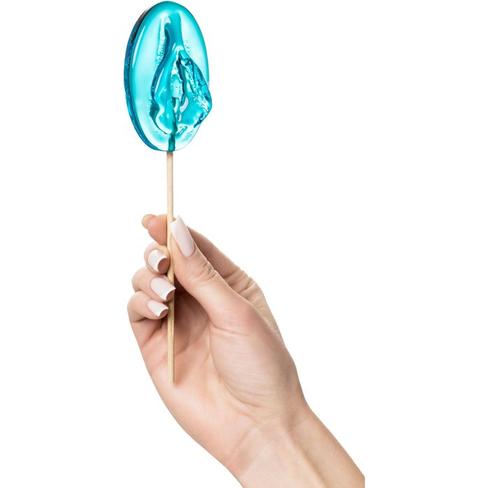 Леденец в форме вагины со вкусом блю кюрасао - 50 гр. Фотография 5.