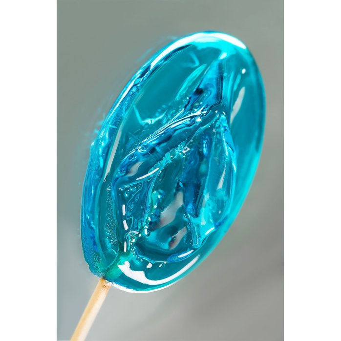 Леденец в форме вагины со вкусом блю кюрасао - 50 гр. Фотография 6.