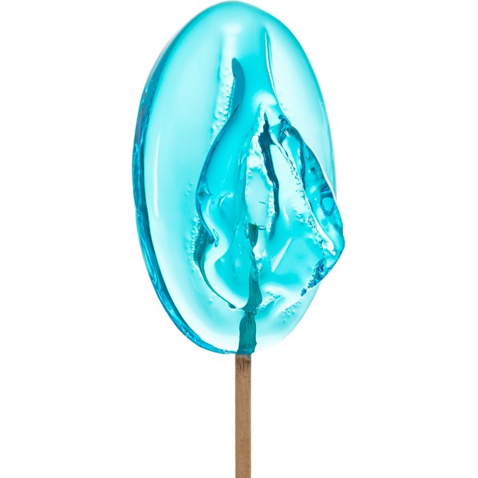 Леденец в форме вагины со вкусом блю кюрасао - 50 гр