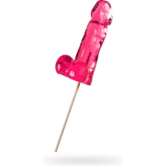 Розовый леденец в форме члена со вкусом айриш крим - 173 гр. Фотография 2.