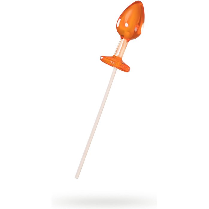 Оранжевый леденец в форме анальной пробки со вкусом амаретто - 29 гр. Фотография 2.