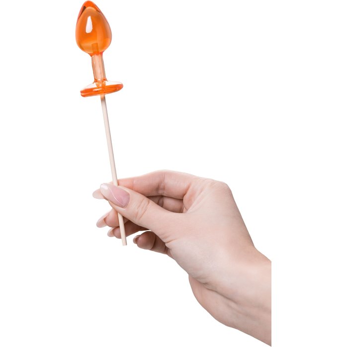 Оранжевый леденец в форме анальной пробки со вкусом амаретто - 29 гр. Фотография 4.