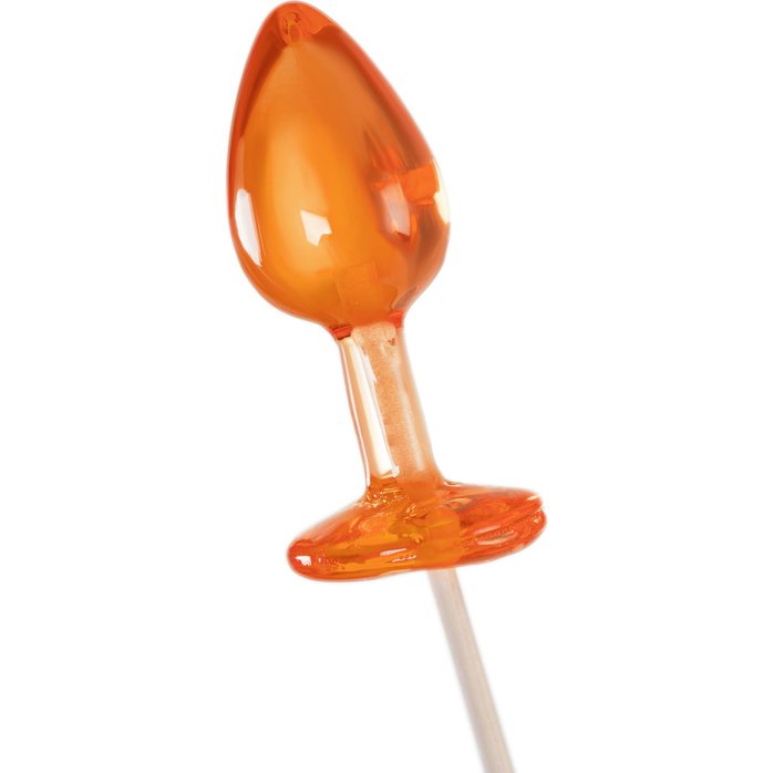 Оранжевый леденец в форме анальной пробки со вкусом амаретто - 29 гр