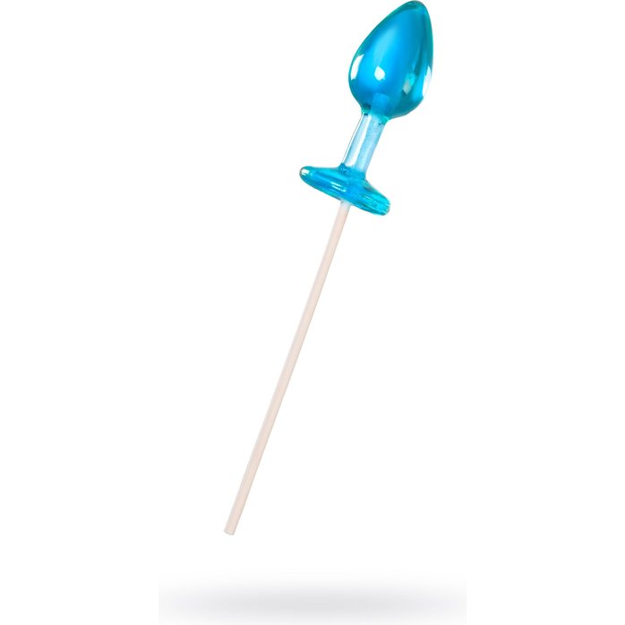 Голубой леденец в форме анальной пробки со вкусом блю кюрасао - 29 гр. Фотография 2.