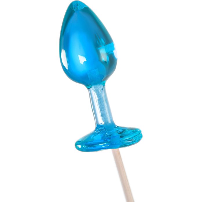 Голубой леденец в форме анальной пробки со вкусом блю кюрасао - 29 гр