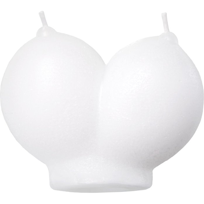 Белая сувенирная свеча «Сиськи». Фотография 2.