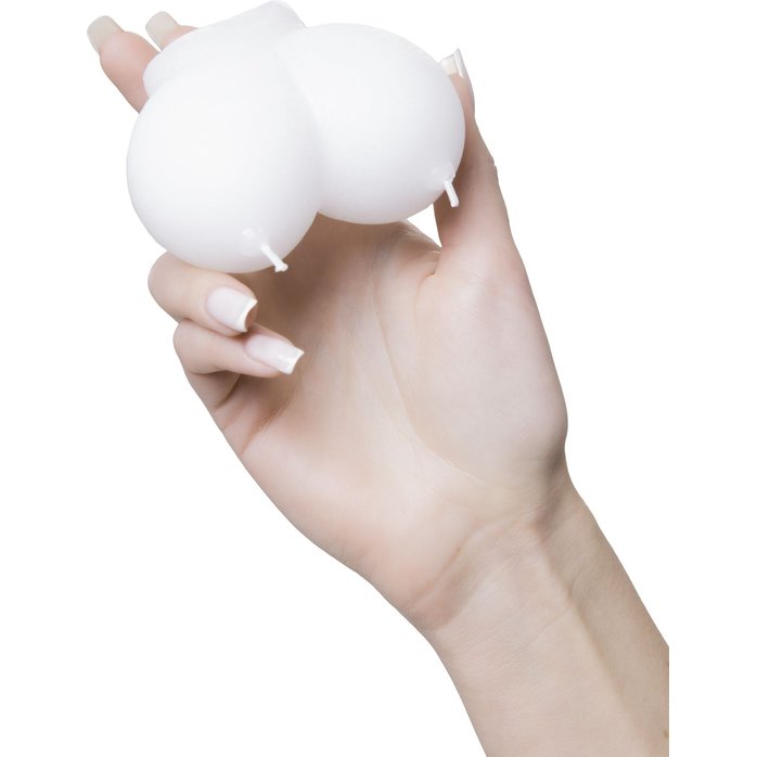 Белая сувенирная свеча «Сиськи». Фотография 4.