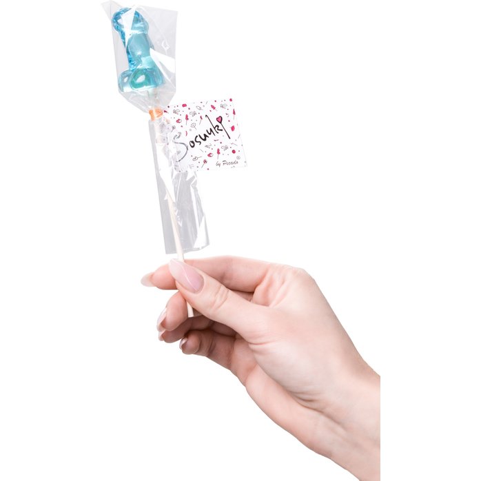 Набор из 2 мини-леденцов в форме члена со вкусом блю кюрасао. Фотография 2.