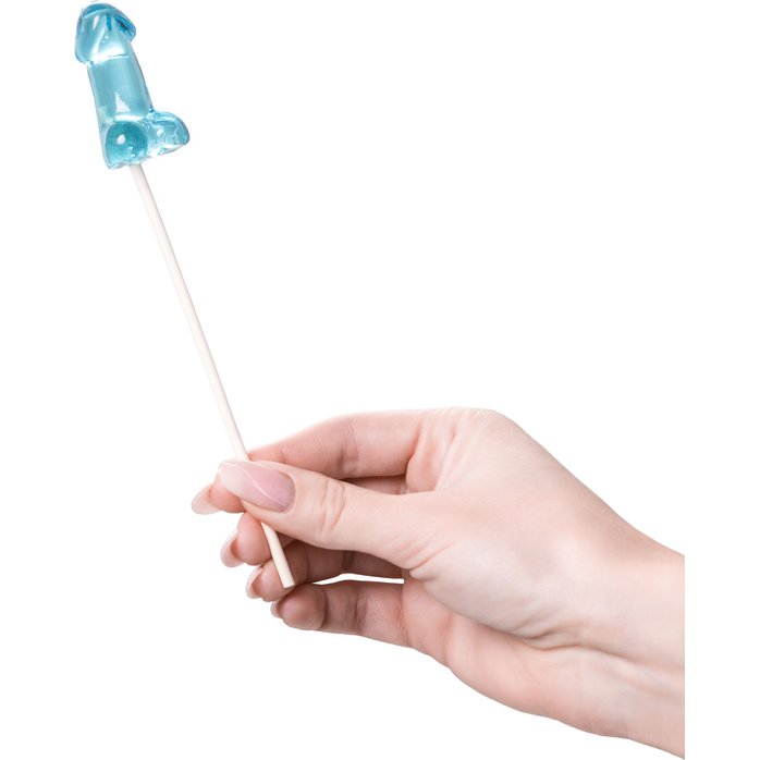 Набор из 2 мини-леденцов в форме члена со вкусом блю кюрасао. Фотография 3.
