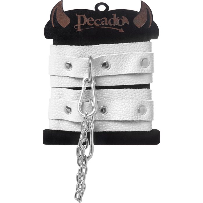 Белые мини-оковы со скруглёнными углами. Фотография 7.