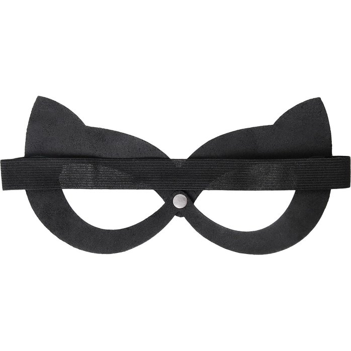 Черная открытая маска с ушками кошки. Фотография 3.