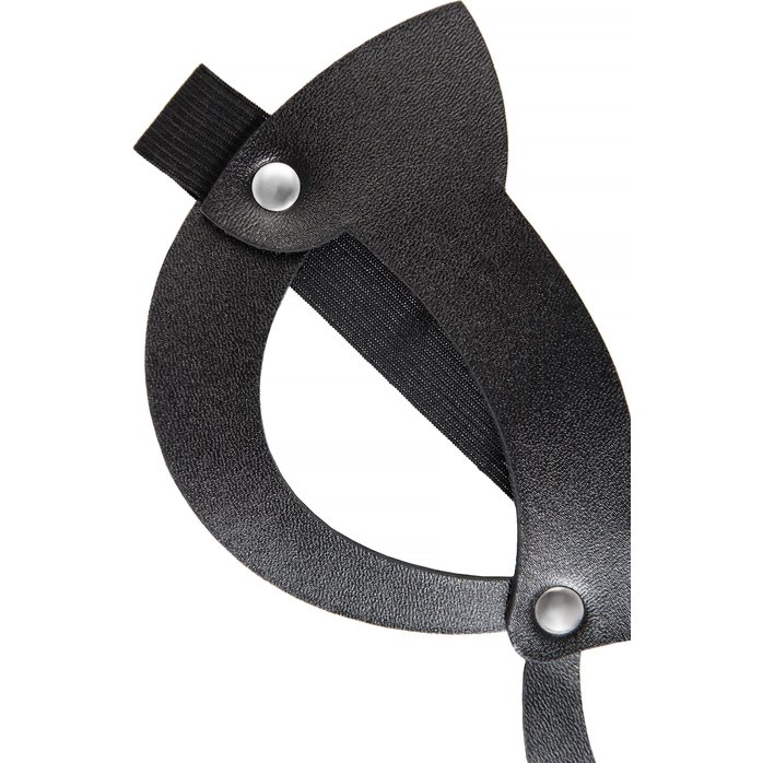 Черная открытая маска с ушками кошки. Фотография 5.