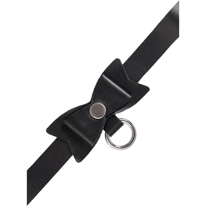 Черный чокер-ошейник с бабочкой и колечком. Фотография 6.