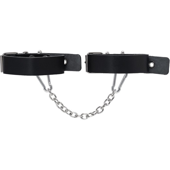 Черные оковы из одного ремешка с люверсами. Фотография 3.