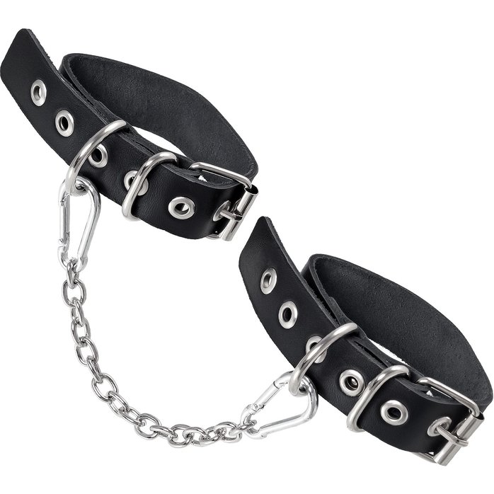 Черные оковы из одного ремешка с люверсами. Фотография 4.