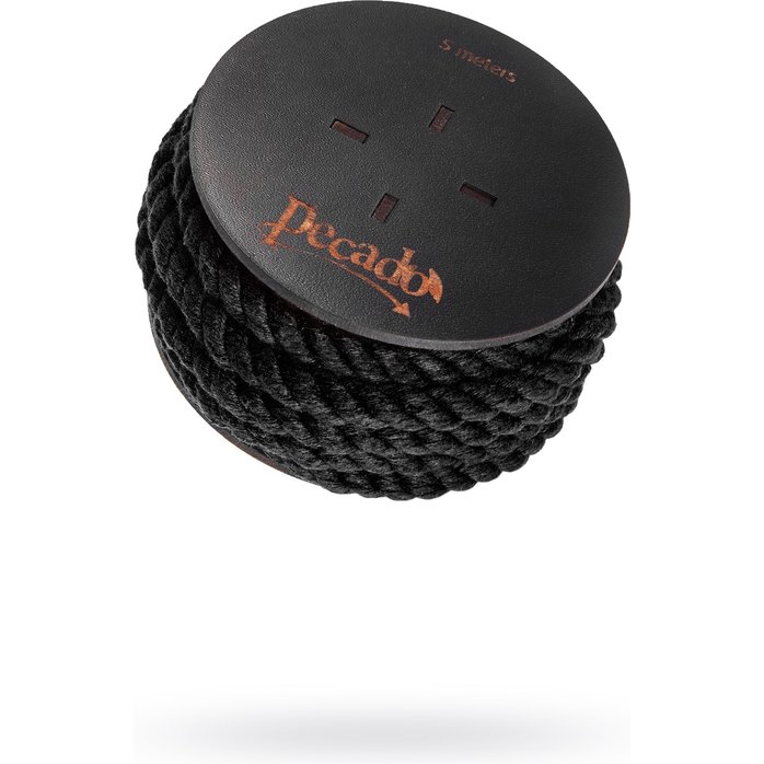 Черная веревка для шибари на катушке - 5 м