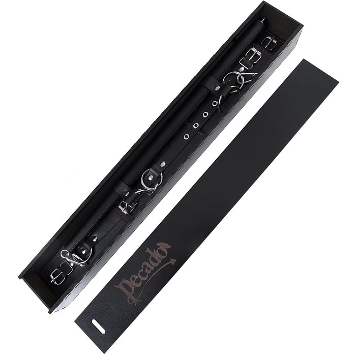 Черная распорка с 4 манжетами для рук и ног. Фотография 5.