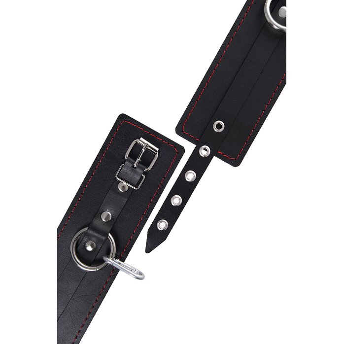 Черная распорка с 4 манжетами для рук и ног. Фотография 7.