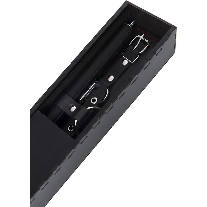 Черная распорка с 4 манжетами для рук и ног. Фотография 8.