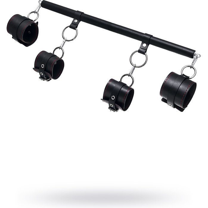 Черная распорка с 4 манжетами для рук и ног