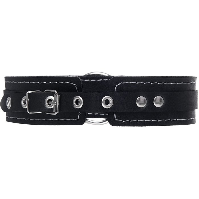 Кожаный ошейник-чокер с поводком. Фотография 4.