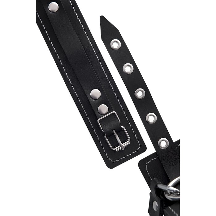 Кожаный ошейник-чокер с поводком. Фотография 8.