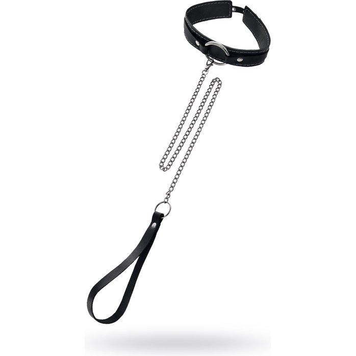 Кожаный ошейник-чокер с поводком