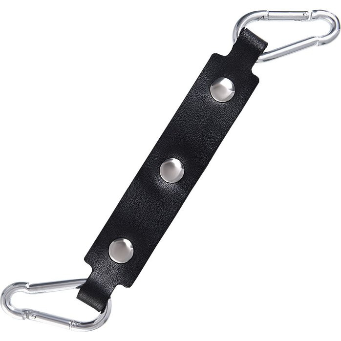 Черные двухслойные кожаные оковы с белой строчкой. Фотография 5.