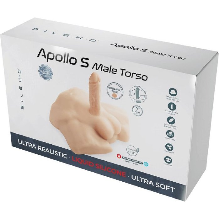 Карамельный мужской полуторс с фаллоимитатором SILEXD Apollo S 7. Фотография 3.