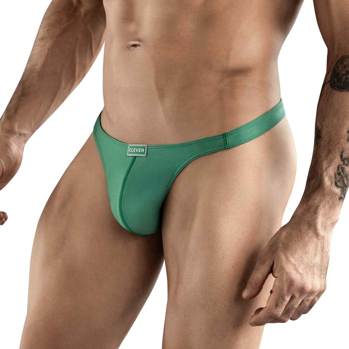 Зеленые мужские трусы-тонги Clever Cactus Thong. Фотография 2.