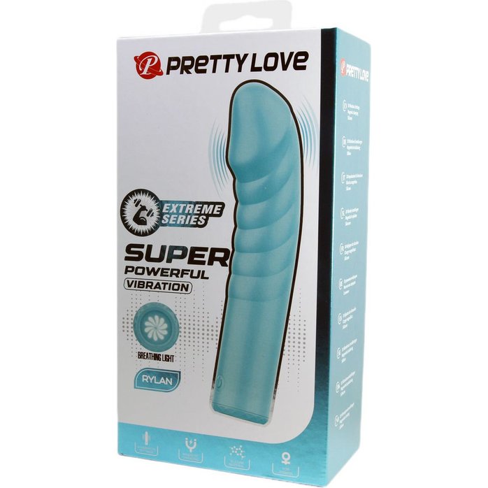 Аквамариновый вибромассажёр Rylan - 16 см - Pretty Love. Фотография 11.