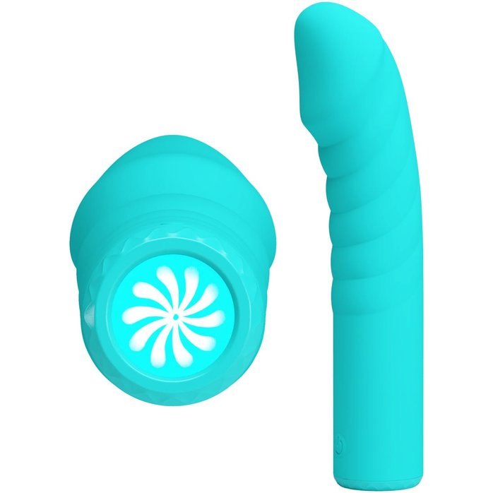 Аквамариновый вибромассажёр Rylan - 16 см - Pretty Love. Фотография 5.